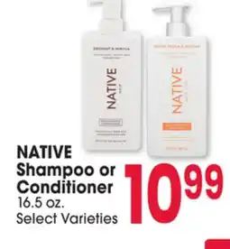 Jewel-Osco NATIVE Shampoo or Conditioner offer