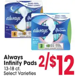 Jewel-Osco Always Infinity Pads offer