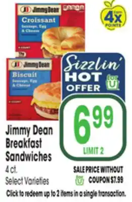 Jewel-Osco Jimmy Dean Breakfast Sandwiches offer