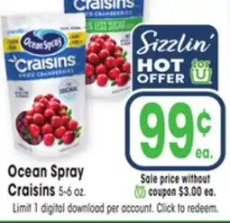 Jewel-Osco Ocean Spray Craisins offer