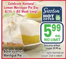 Jewel-Osco Bakery Lemon Meringue Pie offer