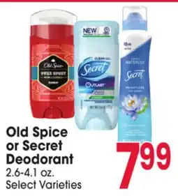 Jewel-Osco Old Spice or Secret Deodorant offer