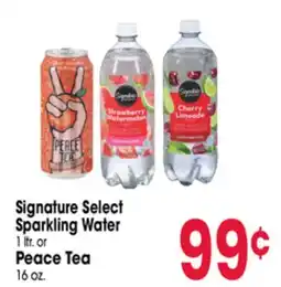 Jewel-Osco Signature Select Sparkling Water 1 ltr. or Peace Tea 16 oz offer