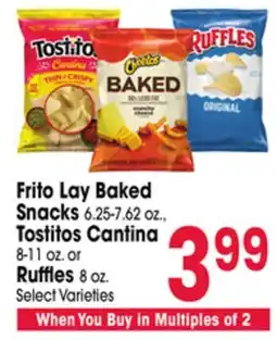 Jewel-Osco Frito Lay Baked Snacks , Tostitos Cantina or Ruffles offer