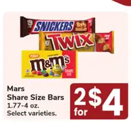 Jewel-Osco Mars Share Size Bars offer