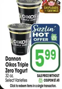 Jewel-Osco Dannon Oikos Triple Zero Yogurt offer