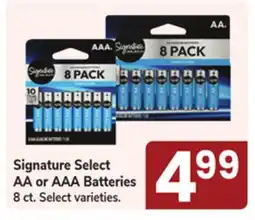 Jewel-Osco Signature Select AA or AAA Batteries offer