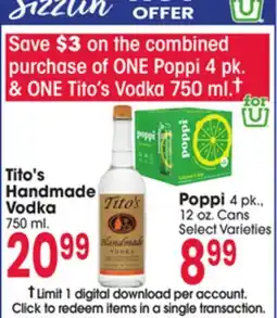 Jewel-Osco Tito's Handmade Vodka offer