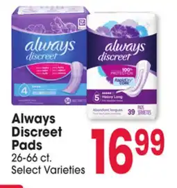 Jewel-Osco Always Discreet Pads offer