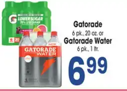 Jewel-Osco Gatorade 6 pk., 20 oz. or Gatorade Water 6 pk., 1 ltr offer