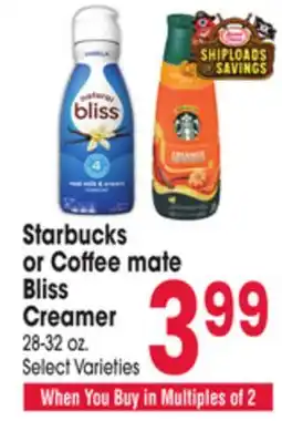 Jewel-Osco Starbucks or Coffee mate Bliss Creamer offer