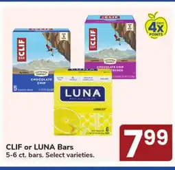 Jewel-Osco CLIF or LUNA Bars offer