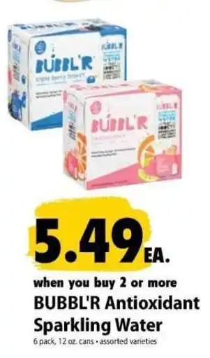 Festival Foods Bubbl'r Antioxidant Sparkling Water offer
