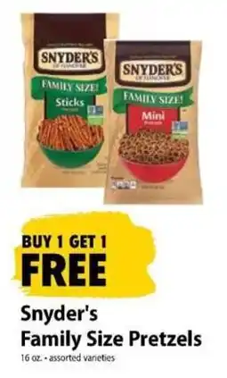 Festival Foods Snyder's Family Size Pretzels offer