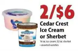 Festival Foods Cedar Crest Ice Cream or Sherbet offer