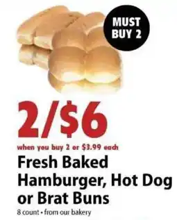 Festival Foods Fresh Baked Hamburger, Hot Dog or Brat Buns offer