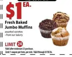 Festival Foods Fresh Baked Jumbo Muffins offer