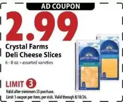 Festival Foods Crystal Farms Deli Cheese Slices offer