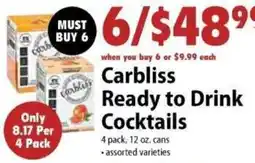 Festival Foods Carbliss Ready to Drink Cocktails offer