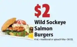 Festival Foods Wild Sockeye Salmon Burgers offer