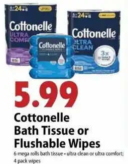 Festival Foods Cottonelle Bath Tissue or Flushable Wipes offer