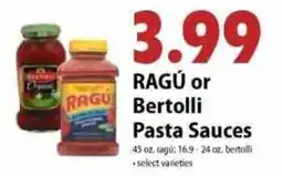 Festival Foods Ragu or Bertolli Pasta Sauces offer