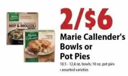 Festival Foods Marie Callender's Bowls or Pot Pies offer