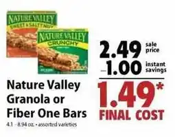 Festival Foods Nature Valley Granola or Fiber One Bars offer