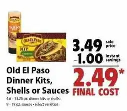 Festival Foods Old El Paso Dinner Kits, Shells or Sauces offer