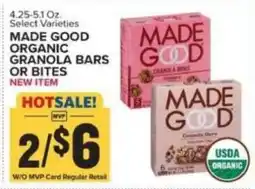 Food Lion Made Good organic granola bars or bites offer
