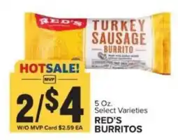 Food Lion Red's burritos offer