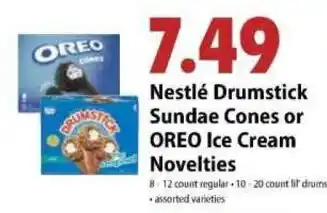 Festival Foods Nestlé Drumstick Sundae Cones or OREO Ice Cream Novelties offer