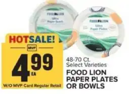 Food Lion Food Lion paper plates or bowls offer