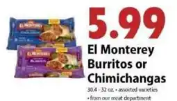 Festival Foods El Monterey burritos or chimichangas offer
