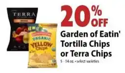 Festival Foods Garden of Eatin' Tortilla Chips or Terra Chips offer