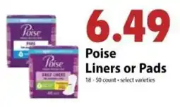 Festival Foods Poise Liners or Pads offer
