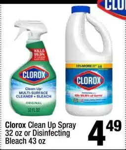 Super King Markets Clorox Clean Up Spray 32 oz or Disinfecting Bleach 43 oz offer
