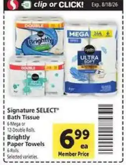 Safeway Signature Select Bath Tissue offer