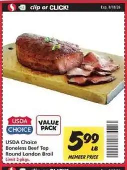 Safeway USDA Choice Boneless Beef Top Round London Broil offer