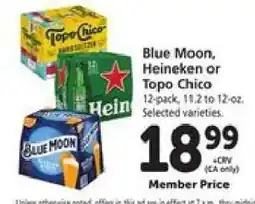 Safeway Blue Moon, Heineken or Topo Chico offer