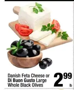 Super King Markets Danish Feta Cheese or Di Buon Gusto Large Whole Black Olives offer
