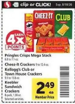 Safeway Cheez-It Crackers or Kellogg's Club or Town House Crackers offer
