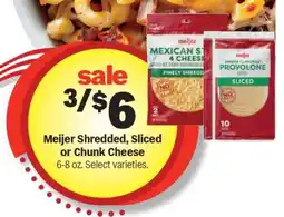 Meijer Meijer Shredded, Sliced or Chunk Cheese offer