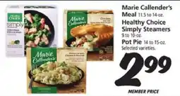 Safeway Marie Callender's Meal, Healthy Choice Simply Steamers, Pot Pie offer