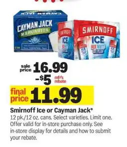 Meijer Smirnoff Ice or Cayman Jack offer