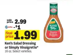Meijer Ken's Salad Dressing or Simply Vinaigrette offer
