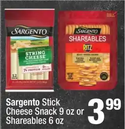 Super King Markets Sargento Stick Cheese Snack 9 oz or Shareables 6 oz offer