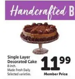 Safeway Single Layer Decorated Cake offer