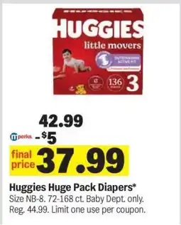 Meijer Huggies Huge Pack Diapers offer