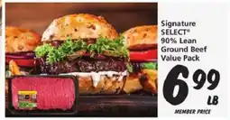 Safeway Signature SELECT 90% Lean Ground Beef Value Pack offer